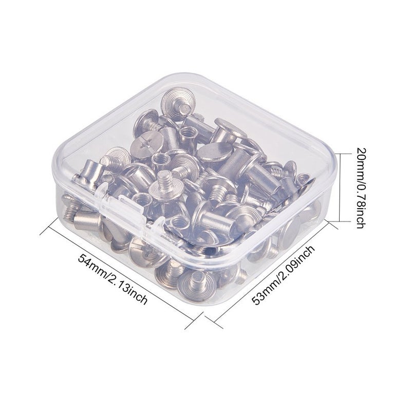 INCREWAY Phillips Screws, 30 Sets 5mm X 8mm Nickel Plated Chicago Binding Screws Round Cross Head Stud Screw Posts Nail Rivet Chicago Button, Silver Tone - Image 5